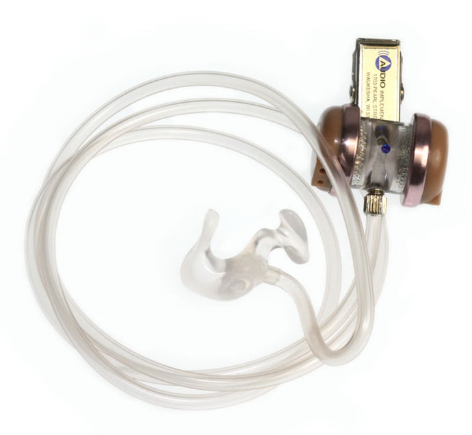 124/134 OCSD-L Audioclarifier with Custom Ear Mold for LEFT EAR - Double Receiver Clip, Straight Tube